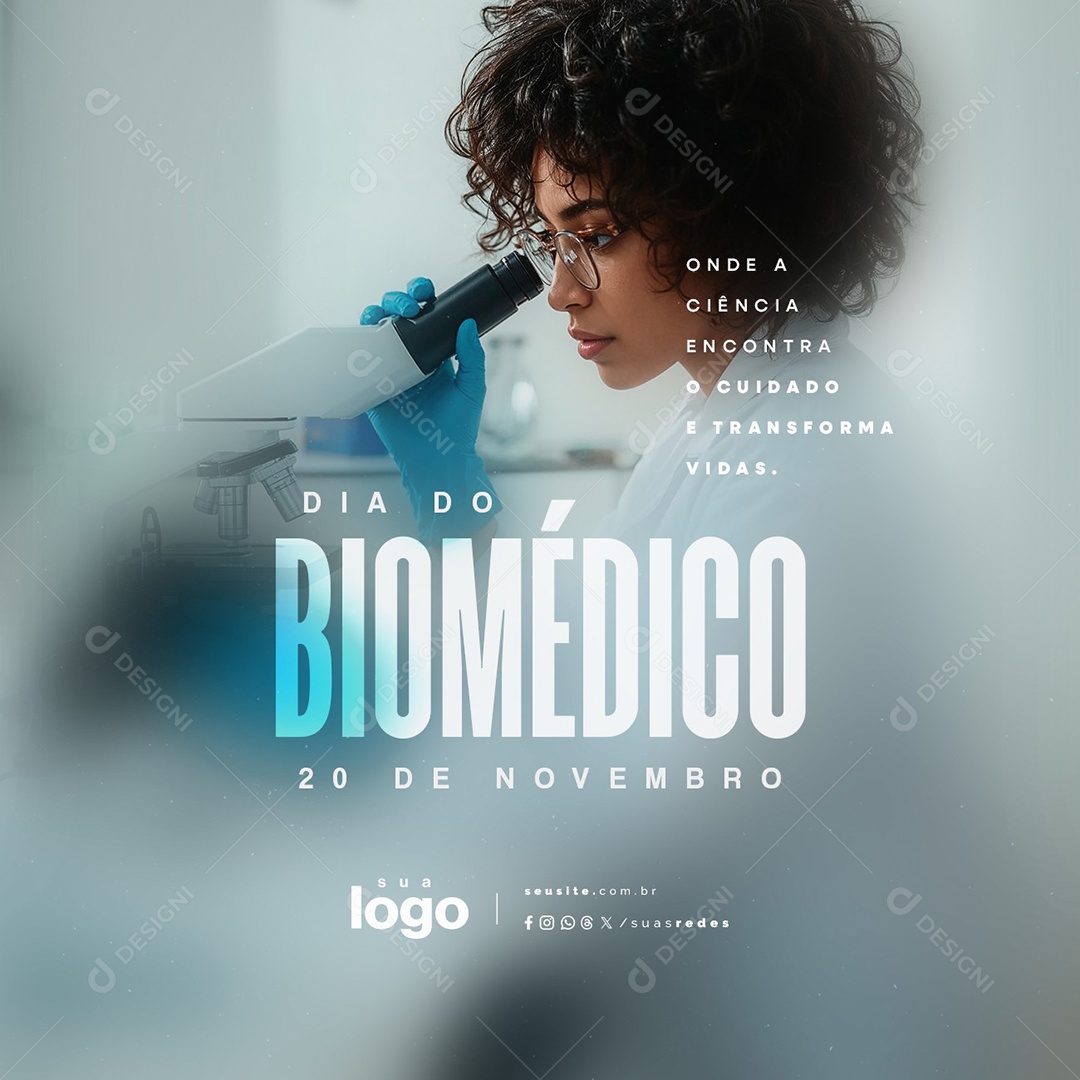 Dia do Biomédico 20 de Novembro Onde a Ciência Encontra o Cuidado Social Media PSD Editável