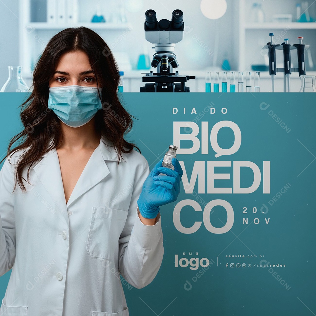 Dia do Biomédico 20 de Novembro Social Media PSD Editável