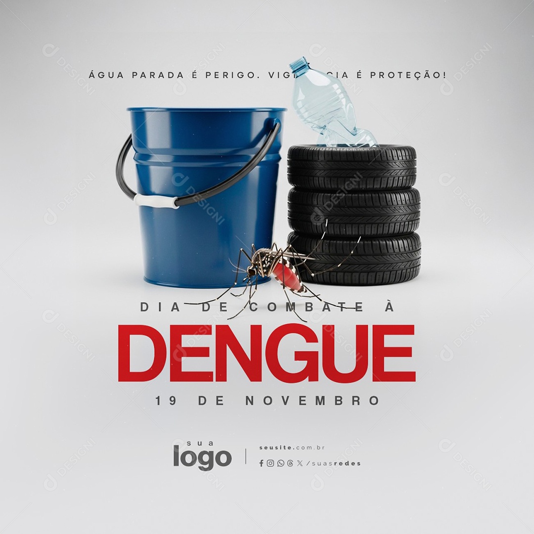 Dia de Combate á Dengue 19 de Novembro Social Media PSD Editável