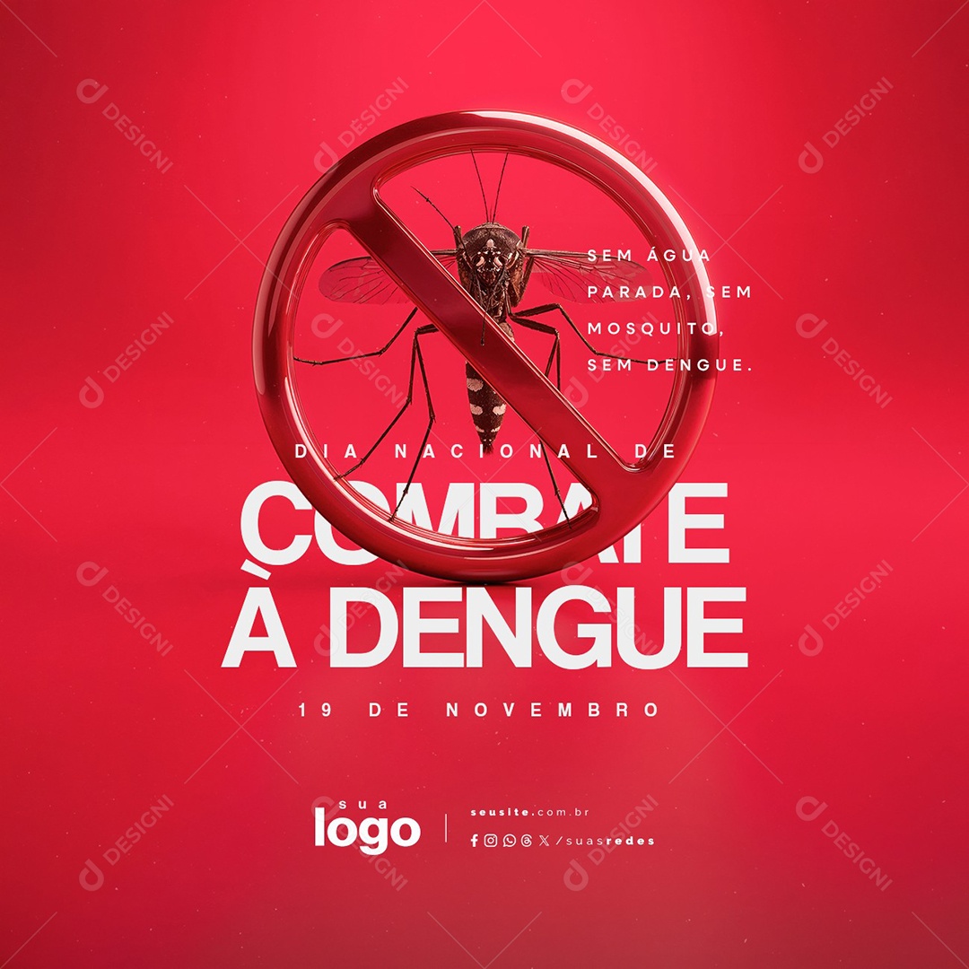 Dia Nacional de Combate á Dengue 19 de Novembro Social Media PSD Editável