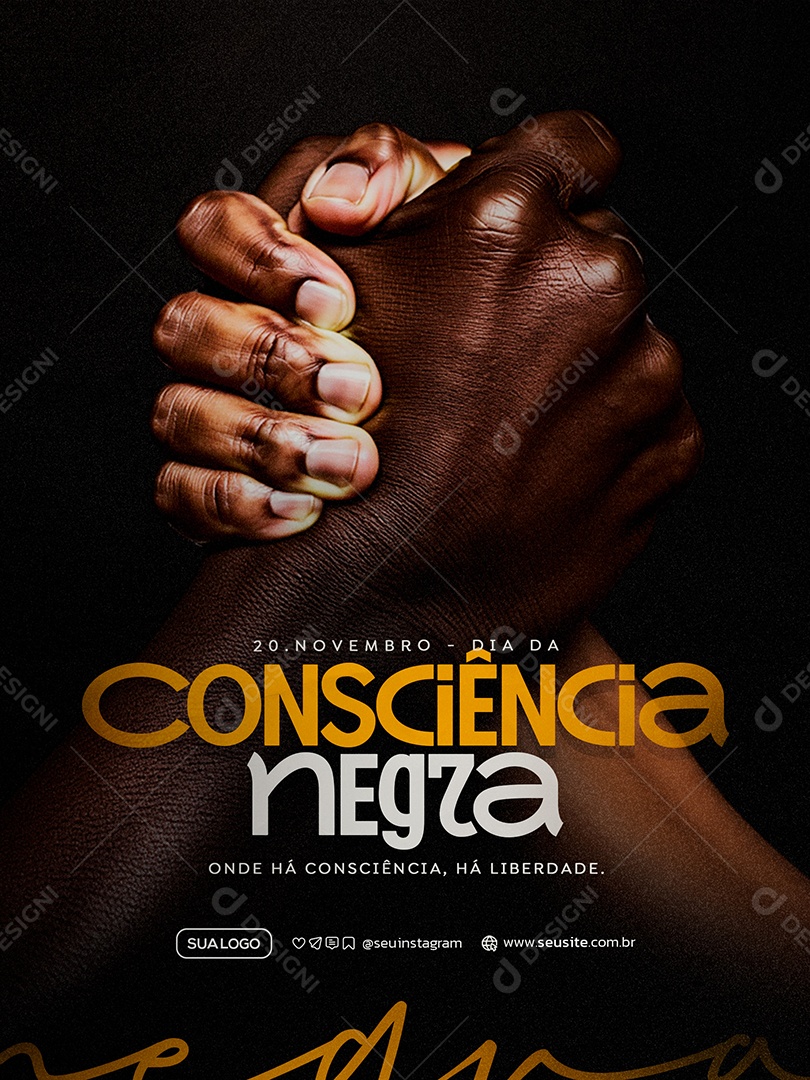 Dia da Consciência Negra 20 de Novembro Social Media PSD Editável