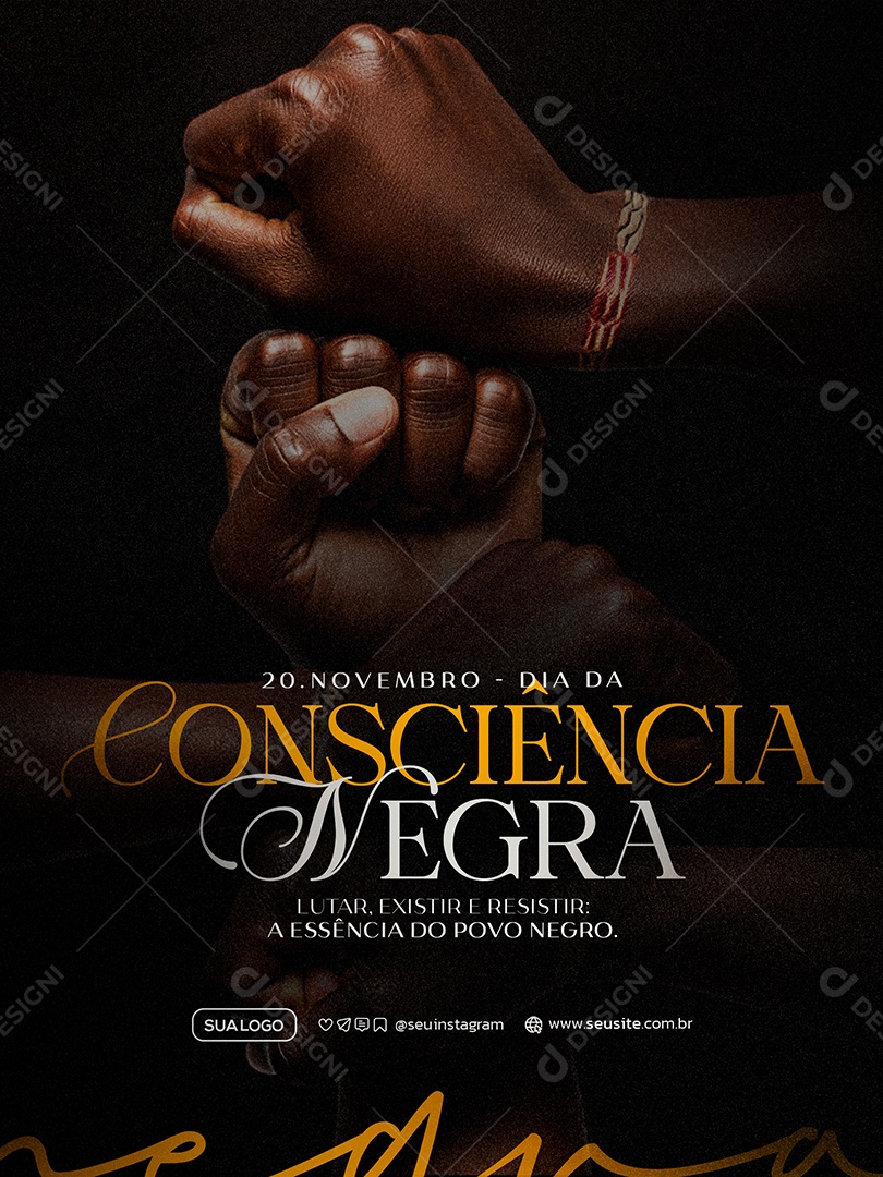 Dia da Consciência Negra 20 de Novembro Social Media PSD Editável