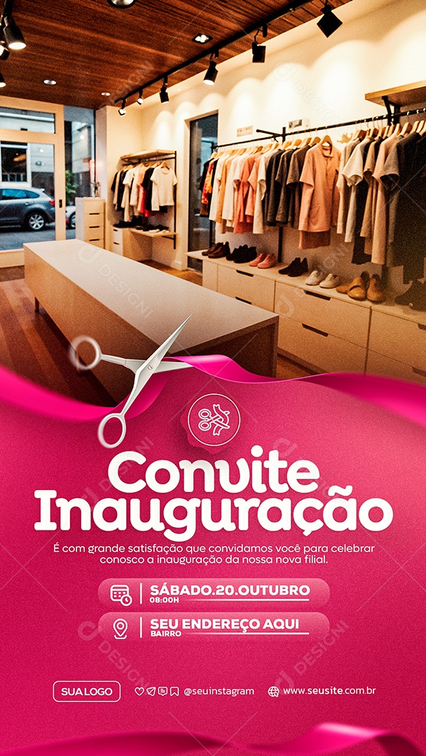 Story Convite de Inauguração Social Media PSD Editável