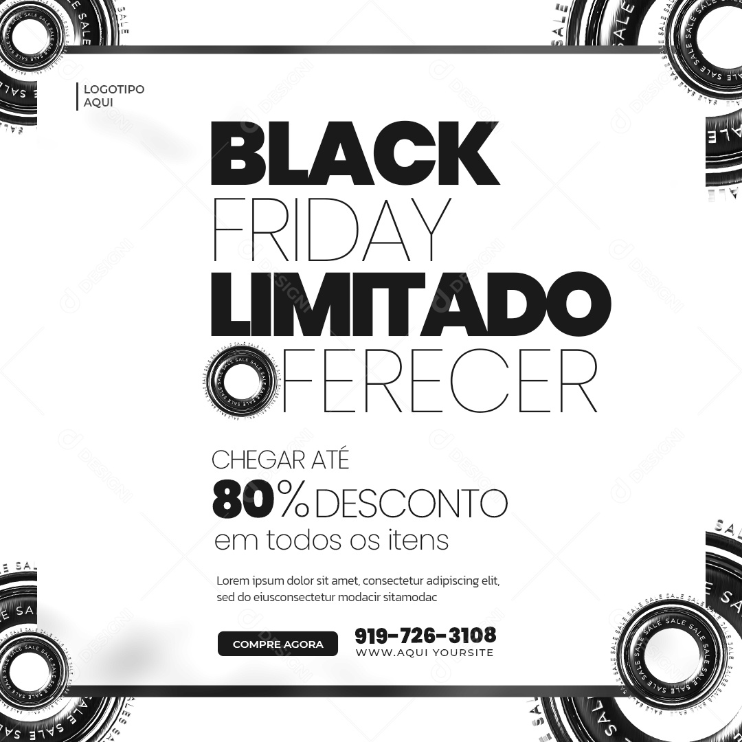 Loja de Eletrônicos Black Friday Limitado Oferecer Social Media PSD Editável