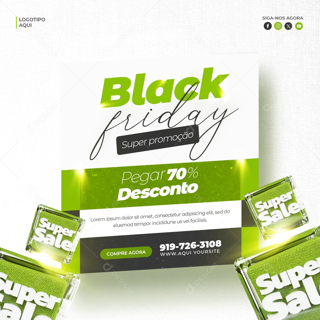 Loja de Eletrônicos Black Friday Super Promoção Social Media PSD Editável