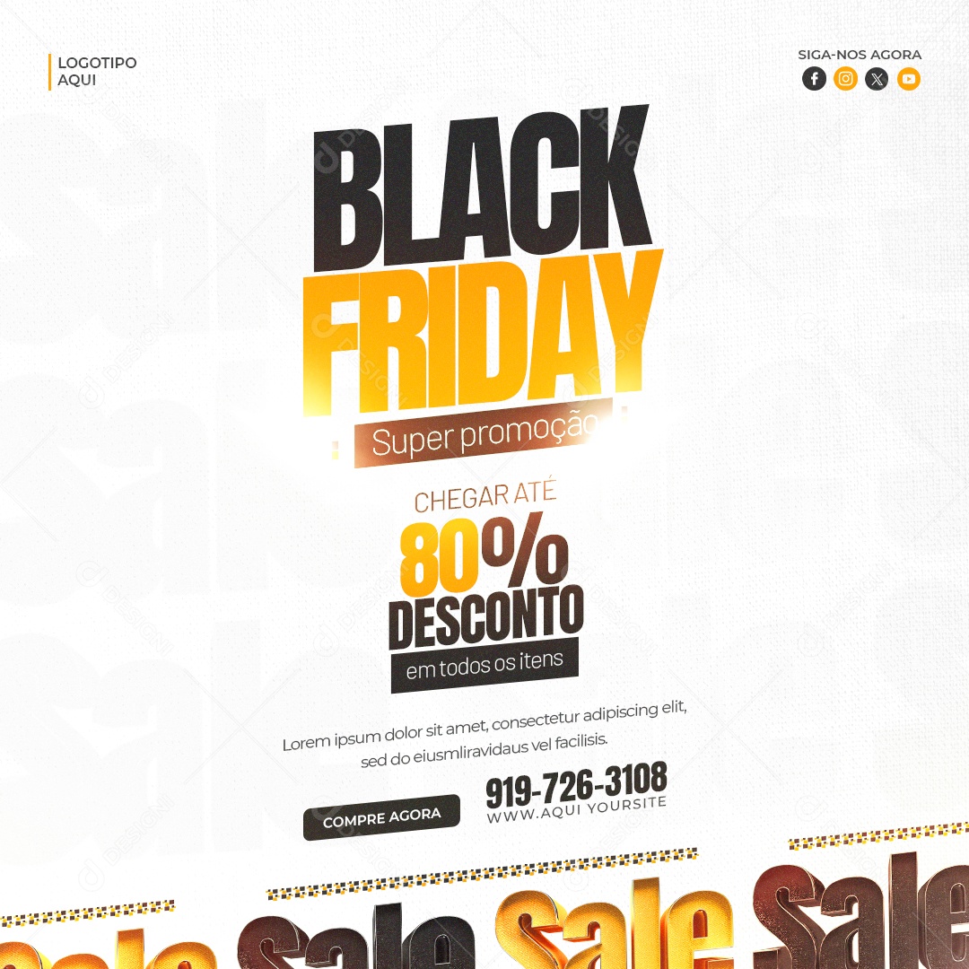Loja de Eletrônicos Black Friday Super Promoção Social Media PSD Editável