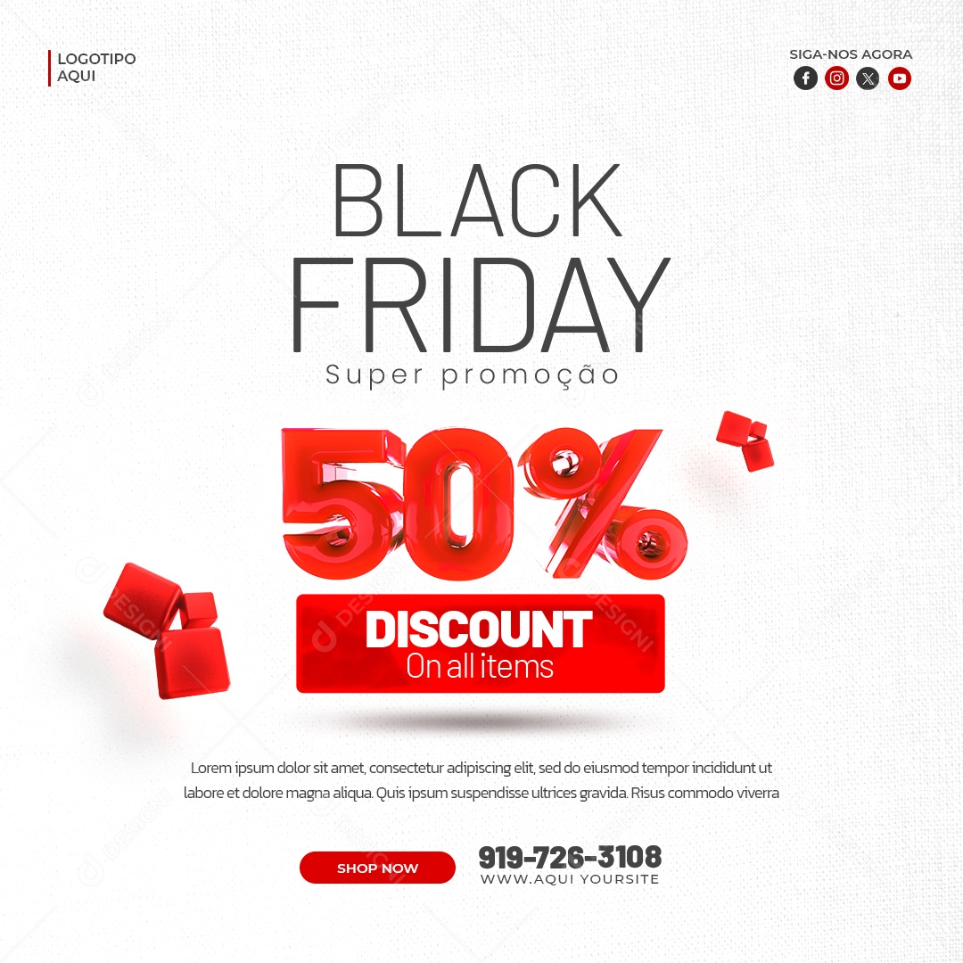 Loja de Eletrônicos Black Friday Super Promoção Social Media PSD Editável