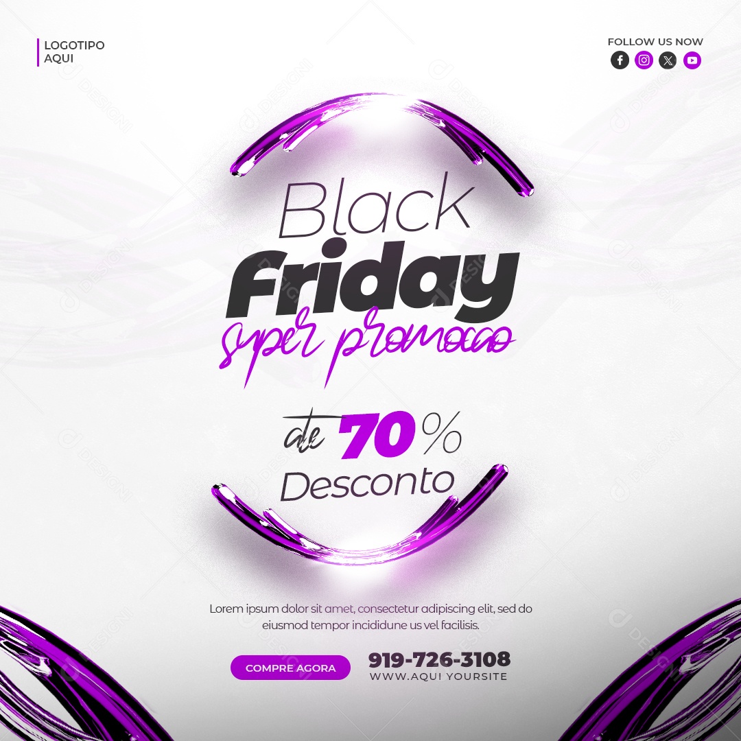 Loja de Eletrônicos Black Friday Super Promoção Até 70% Desconto Social Media PSD Editável