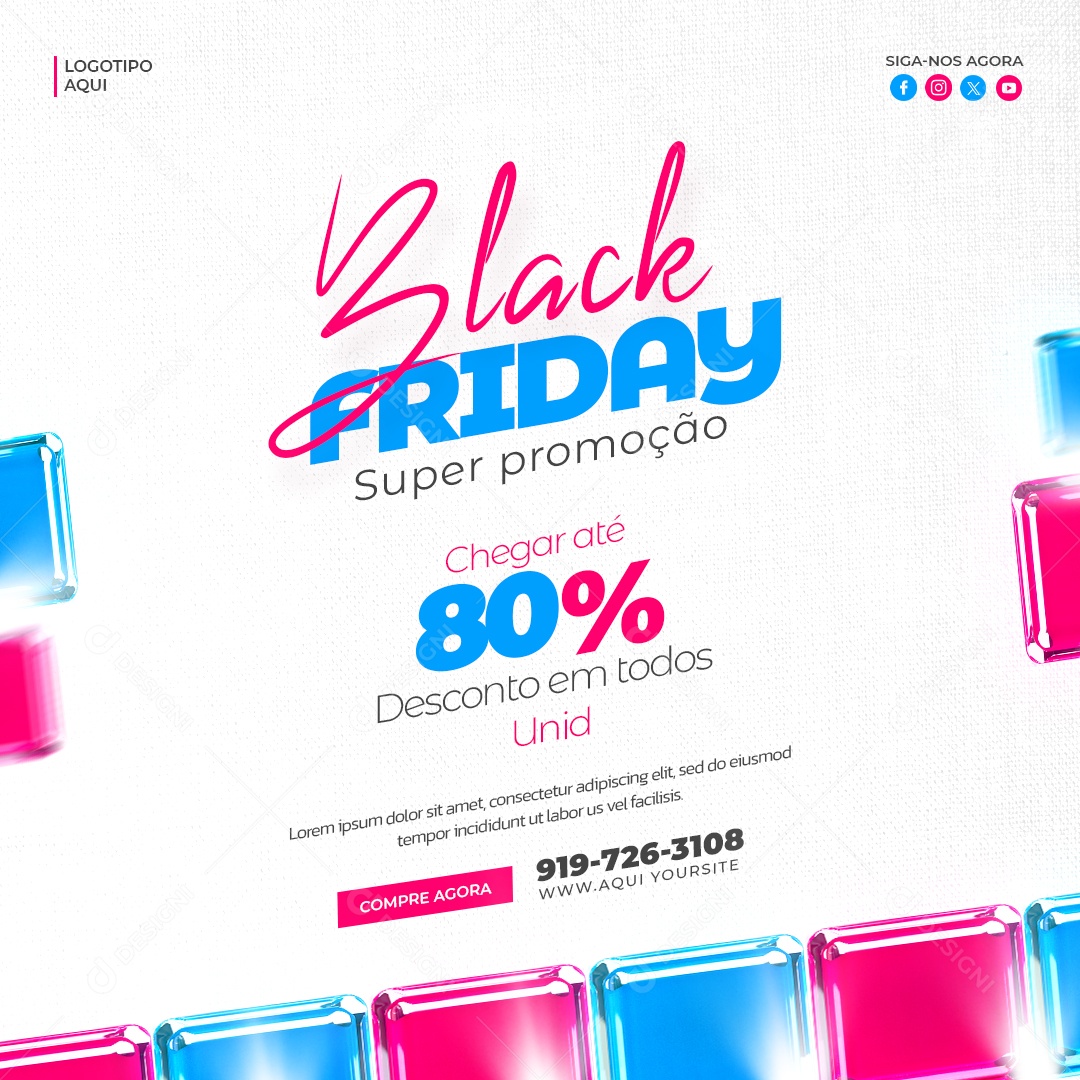 Loja de Eletrônicos Black Friday Super Promoção Social Media PSD Editável