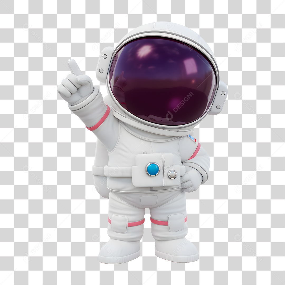 Personagem 3D Astronauta PNG Transparente
