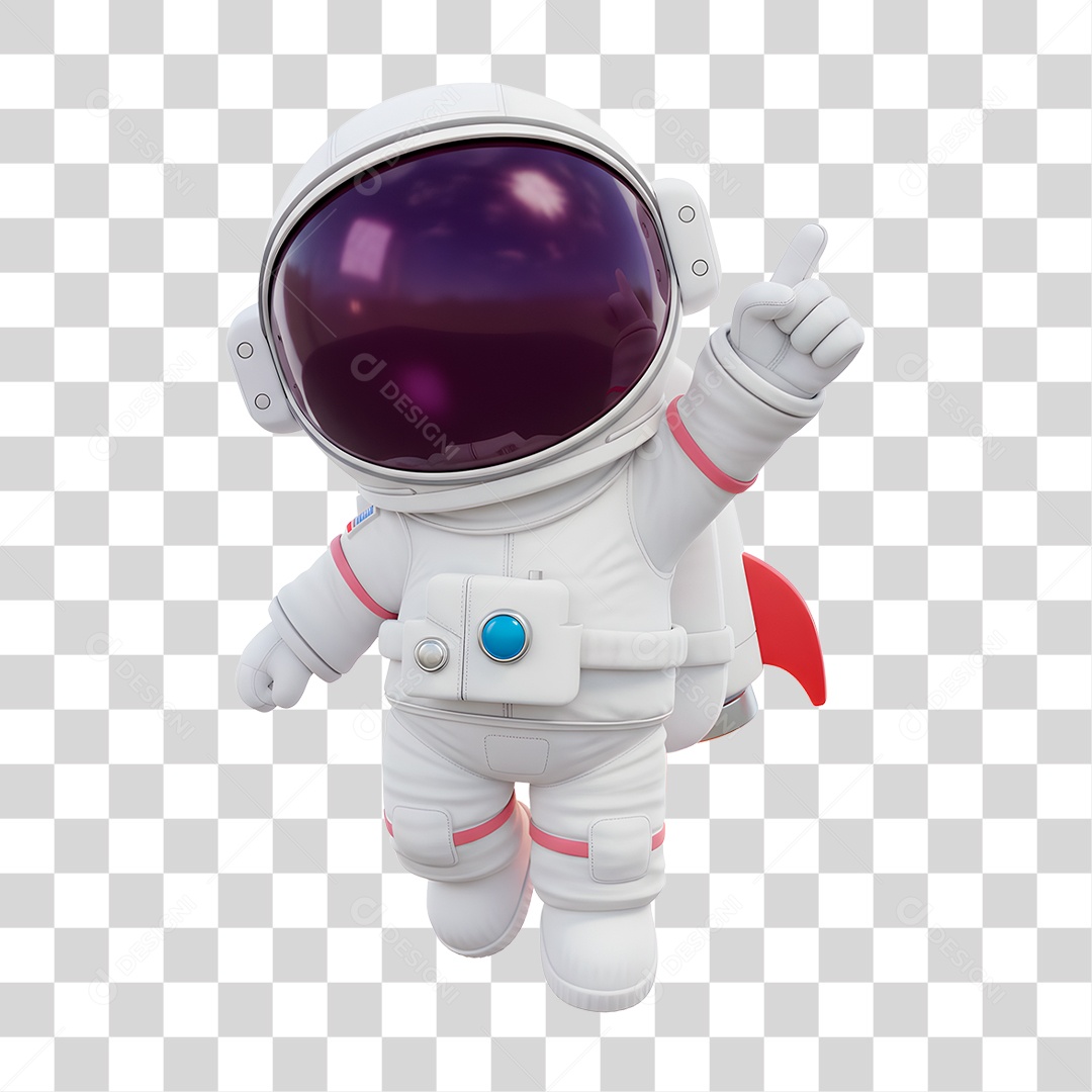 Personagem 3D Astronauta PNG Transparente