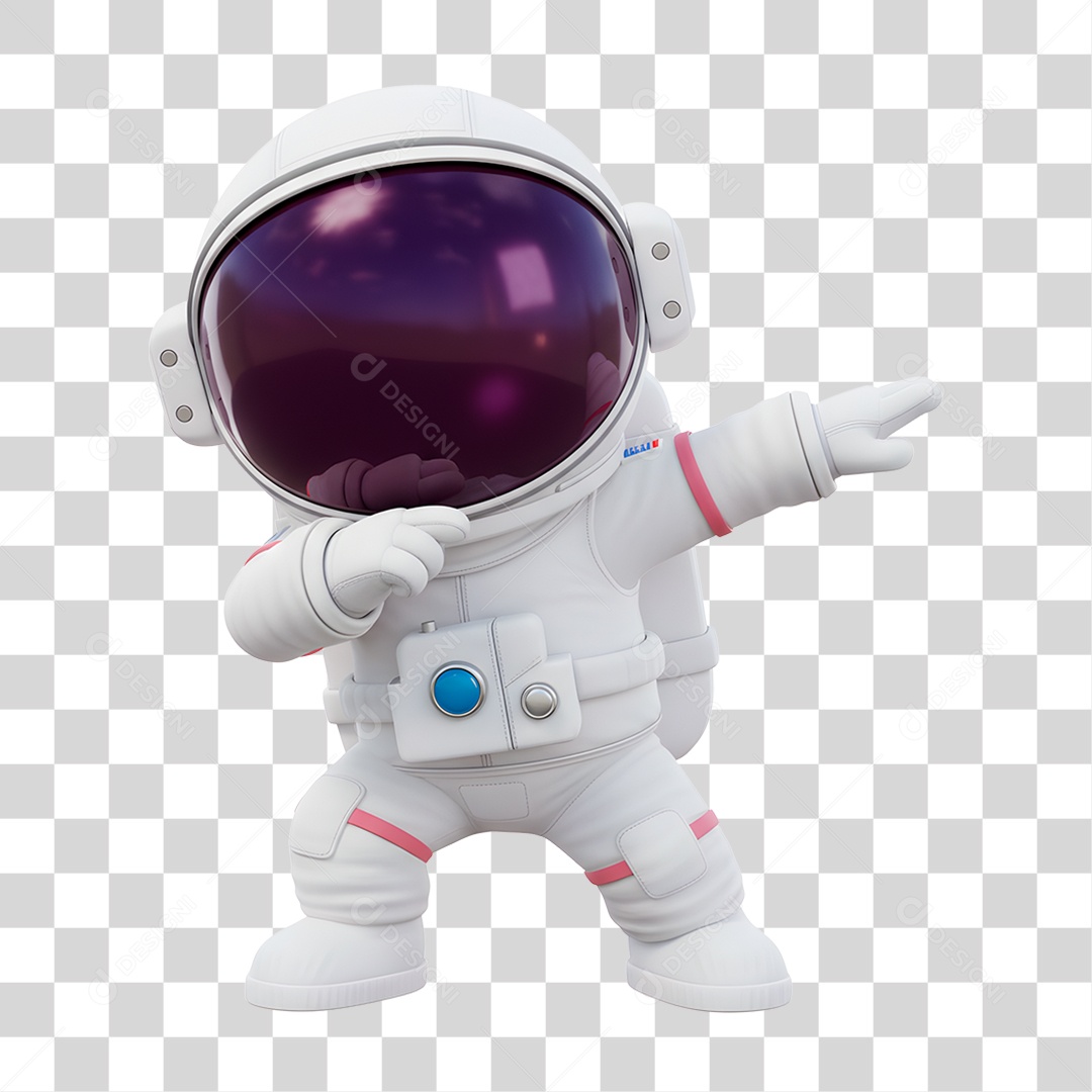 Personagem 3D Astronauta PNG Transparente