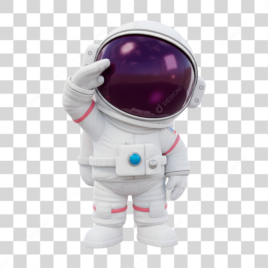 Personagem 3D Astronauta PNG Transparente