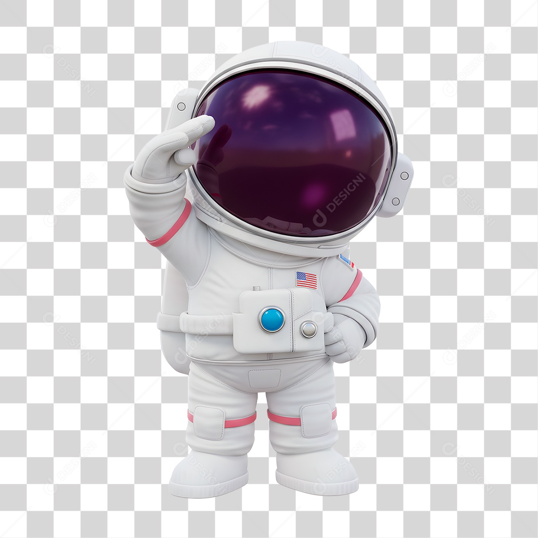 Personagem 3D Astronauta PNG Transparente