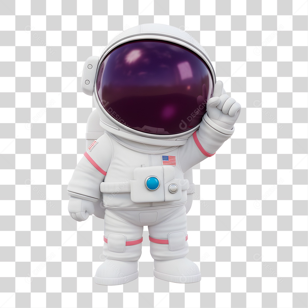 Personagem 3D Astronauta PNG Transparente