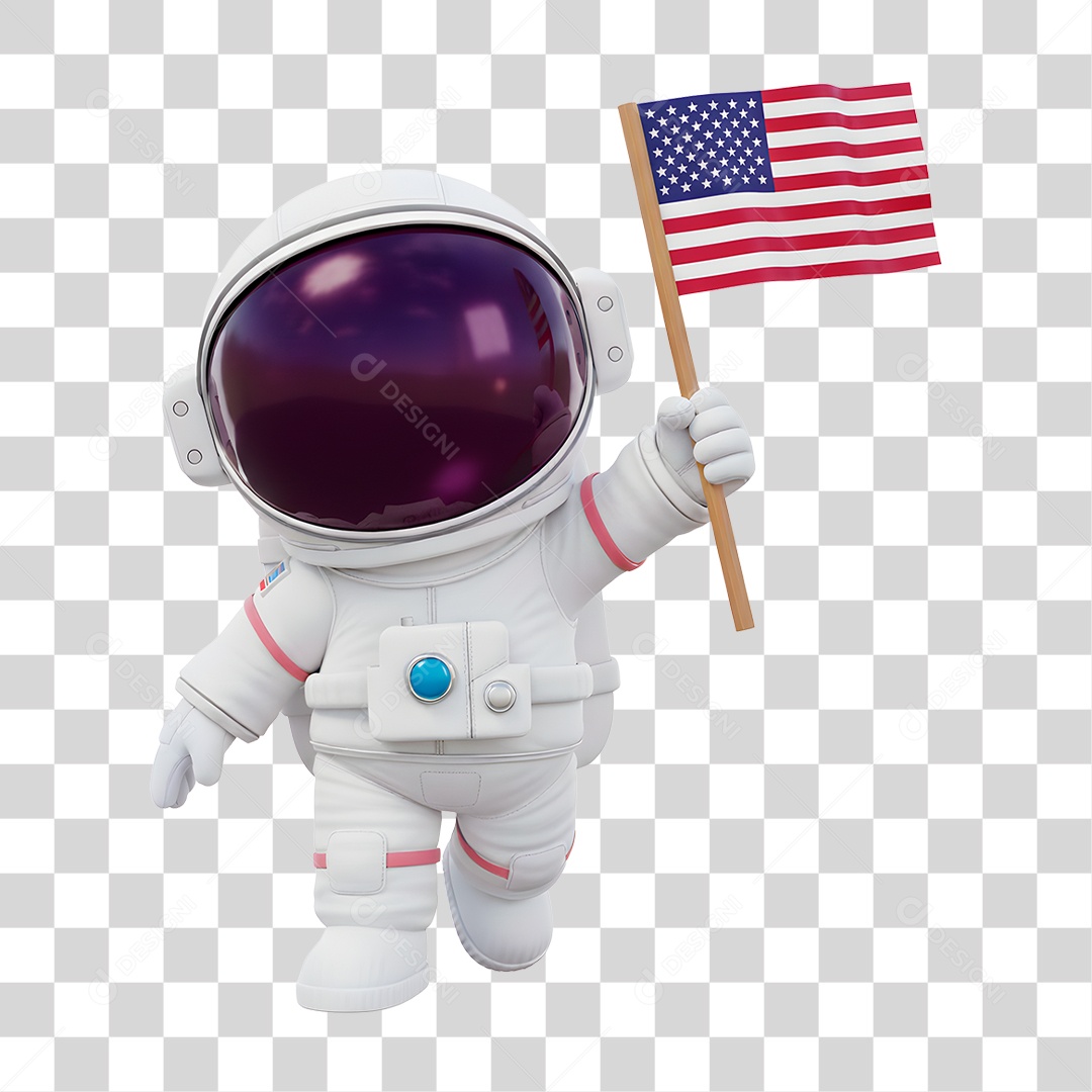 Personagem 3D Astronauta PNG Transparente