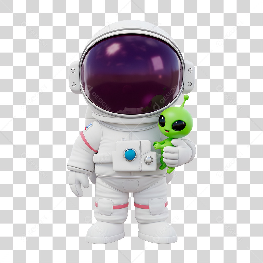 Personagem 3D Astronauta PNG Transparente