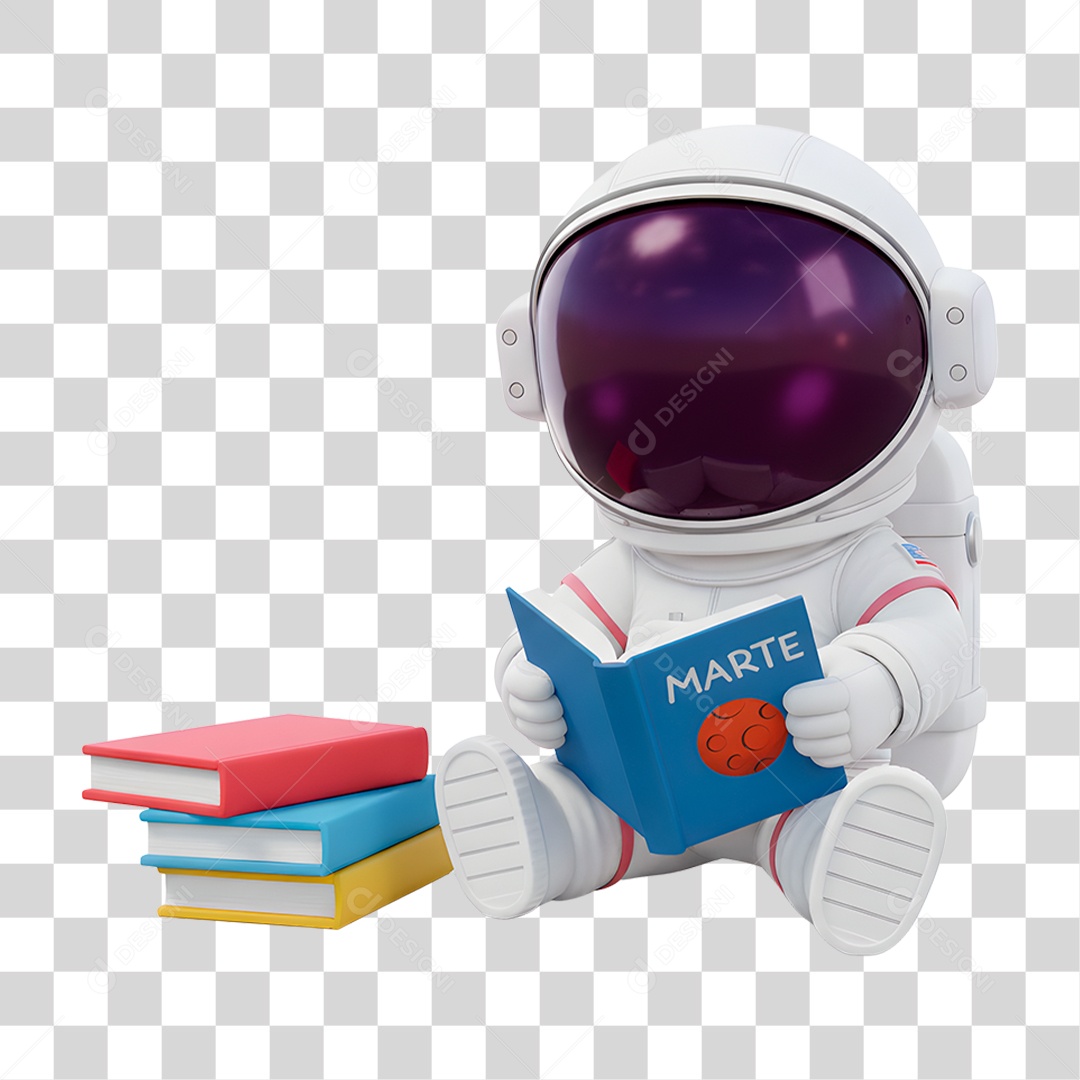 Personagem 3D Astronauta PNG Transparente