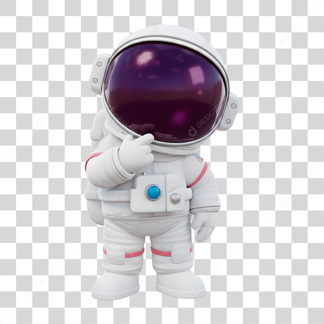 Personagem 3D Astronauta PNG Transparente