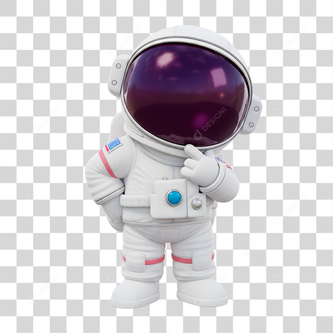 Personagem 3D Astronauta PNG Transparente