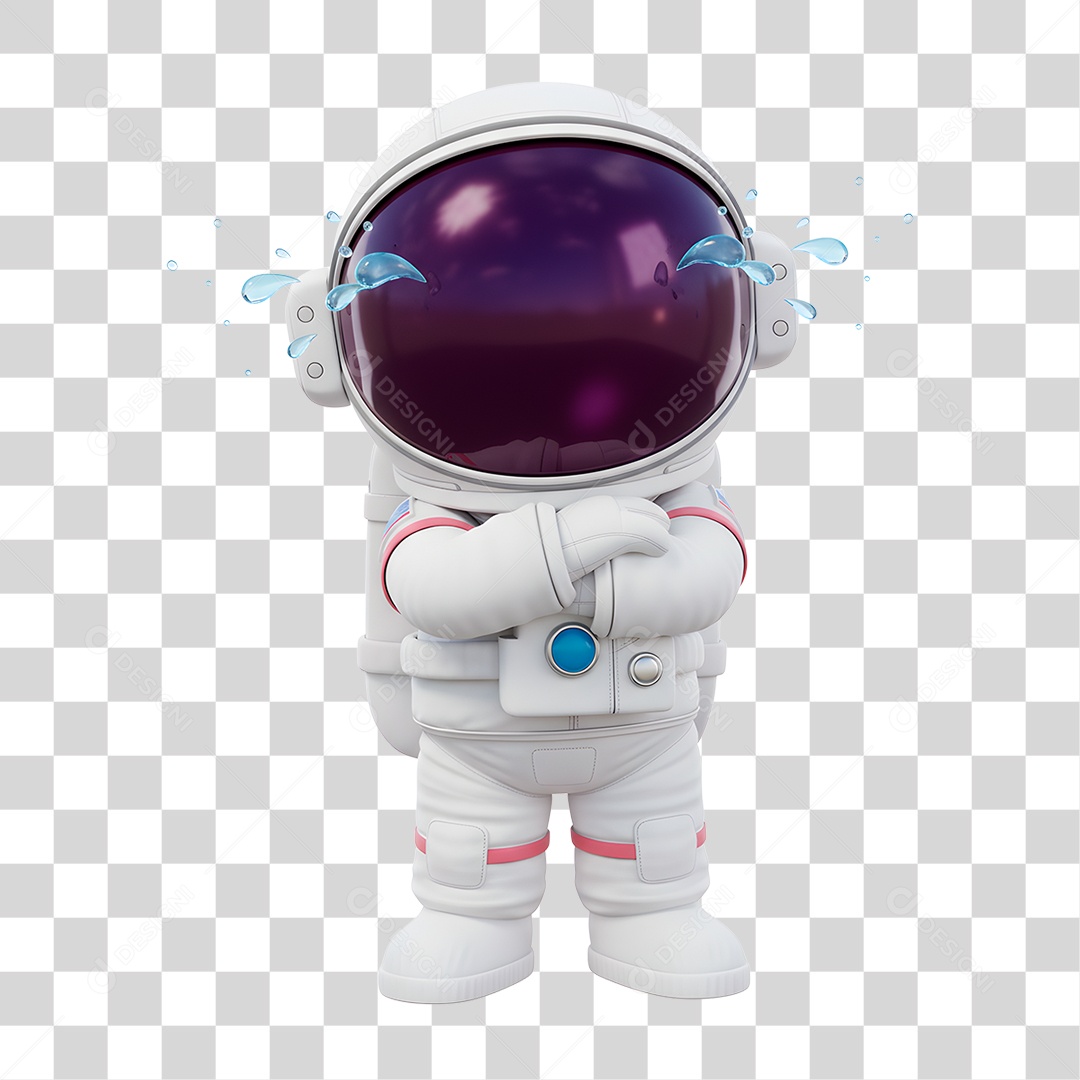 Personagem 3D Astronauta PNG Transparente