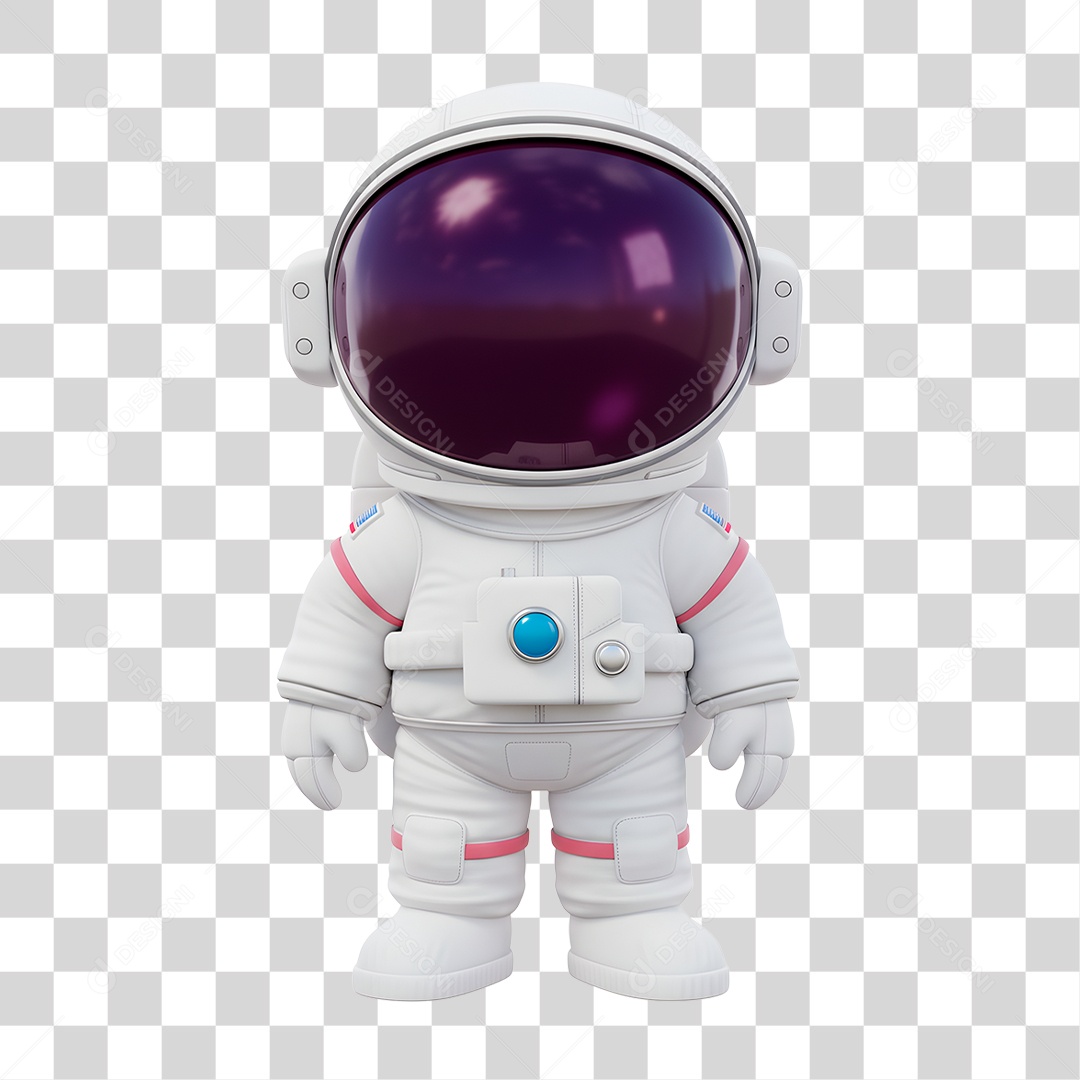 Personagem 3D Astronauta PNG Transparente