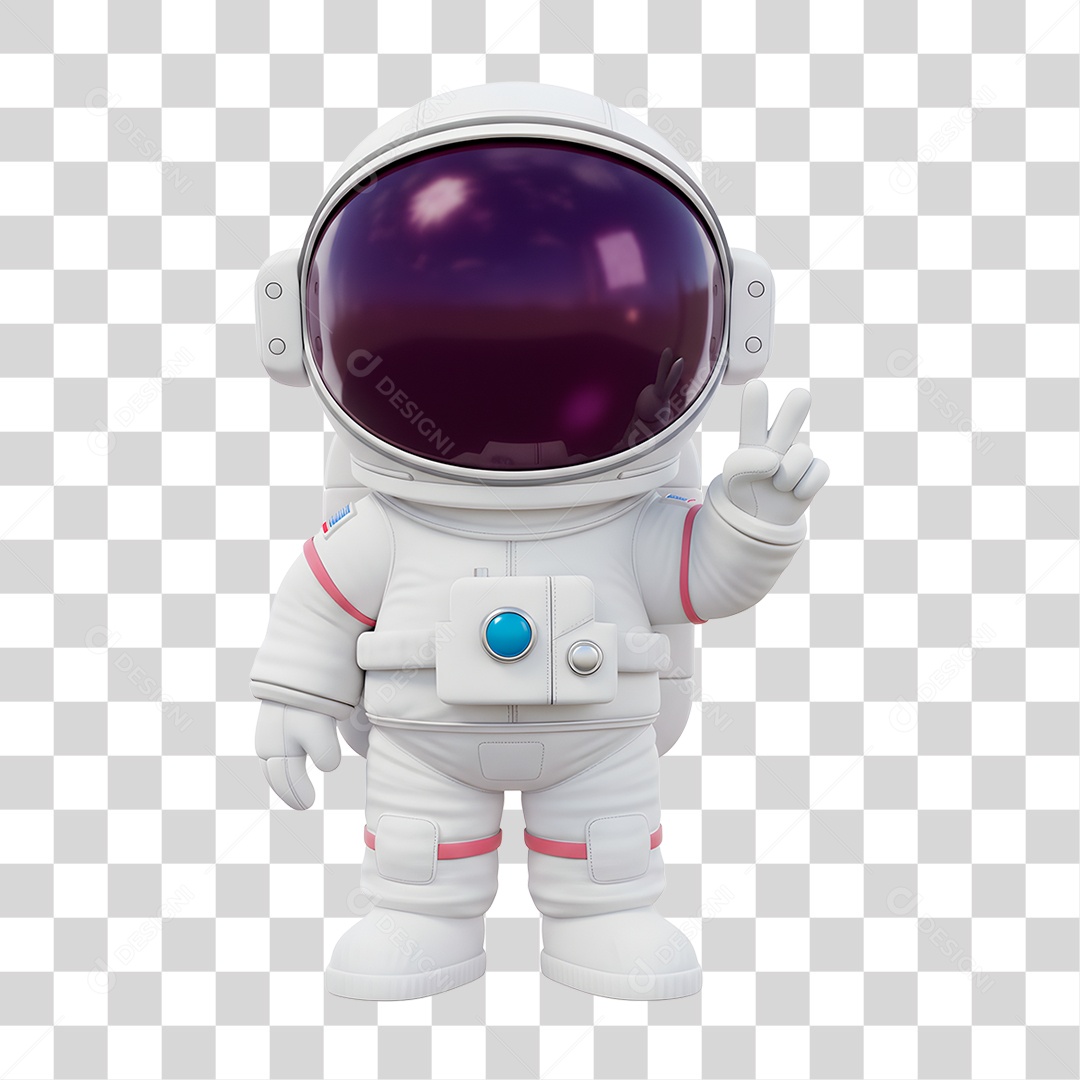Personagem 3D Astronauta PNG Transparente