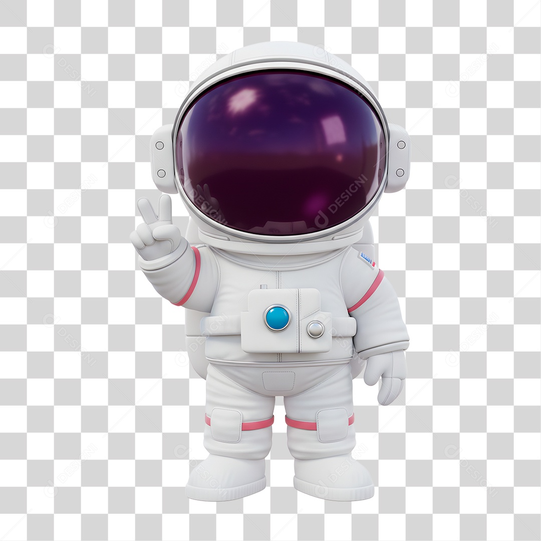 Personagem 3D Astronauta PNG Transparente