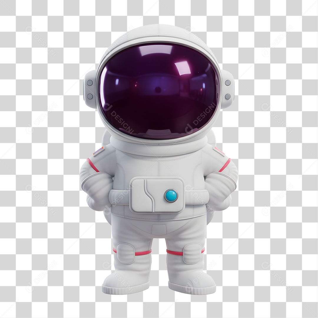Personagem 3D Astronauta PNG Transparente