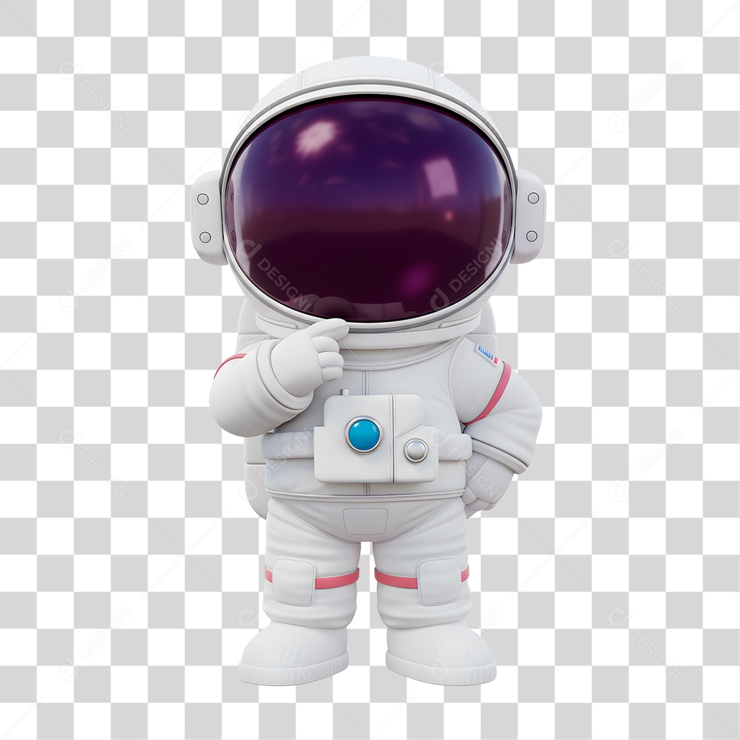 Personagem 3D Astronauta PNG Transparente