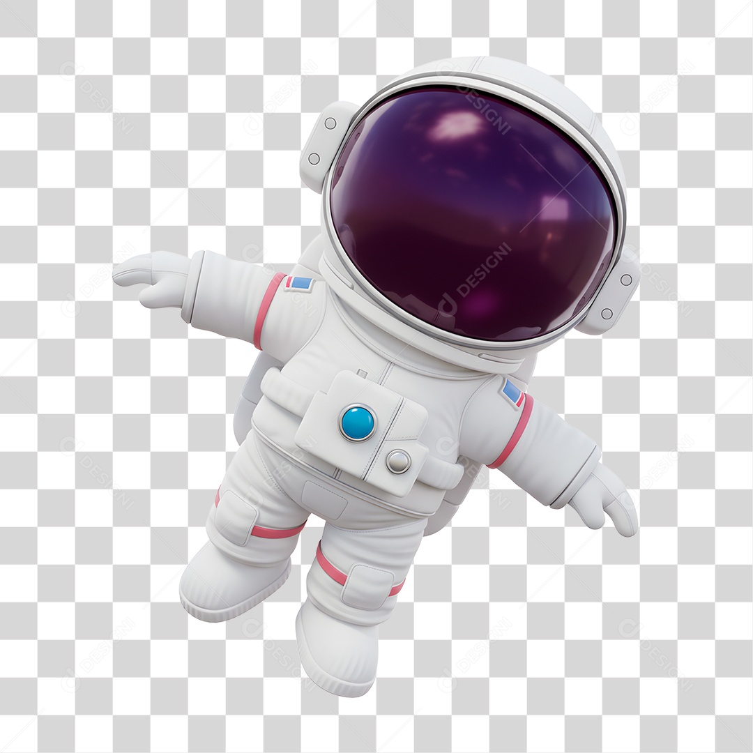 Personagem 3D Astronauta PNG Transparente