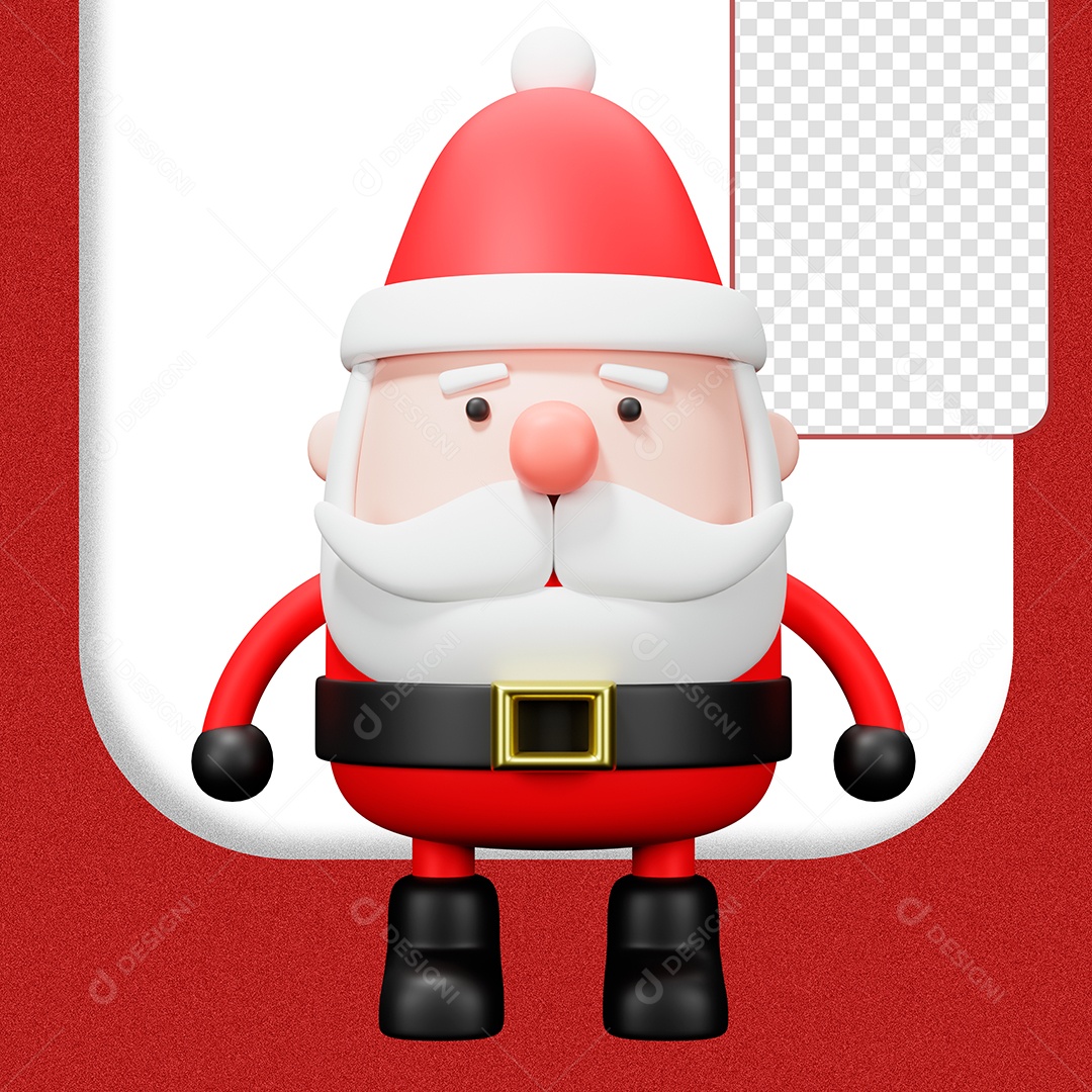 Personagem 3D Papai Noel para Composição PSD + PNG