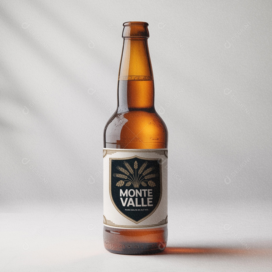 Rótulo de Cerveja Monte Valle AI + EPS Editável