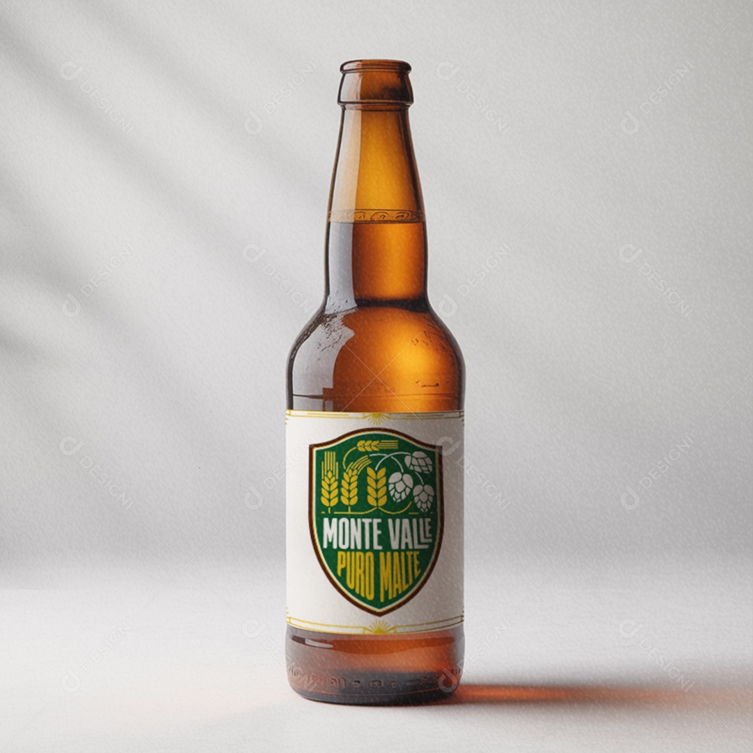 Rótulo de Cerveja Monte Vale Puro Malte AI + EPS Editável