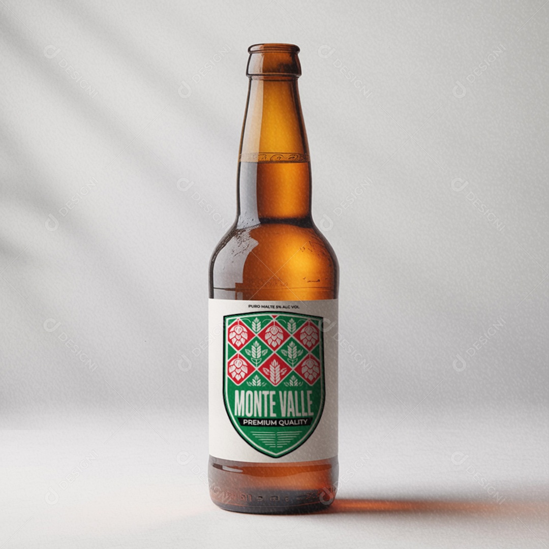 Rótulo de Cerveja Monte Valle AI + EPS Editável