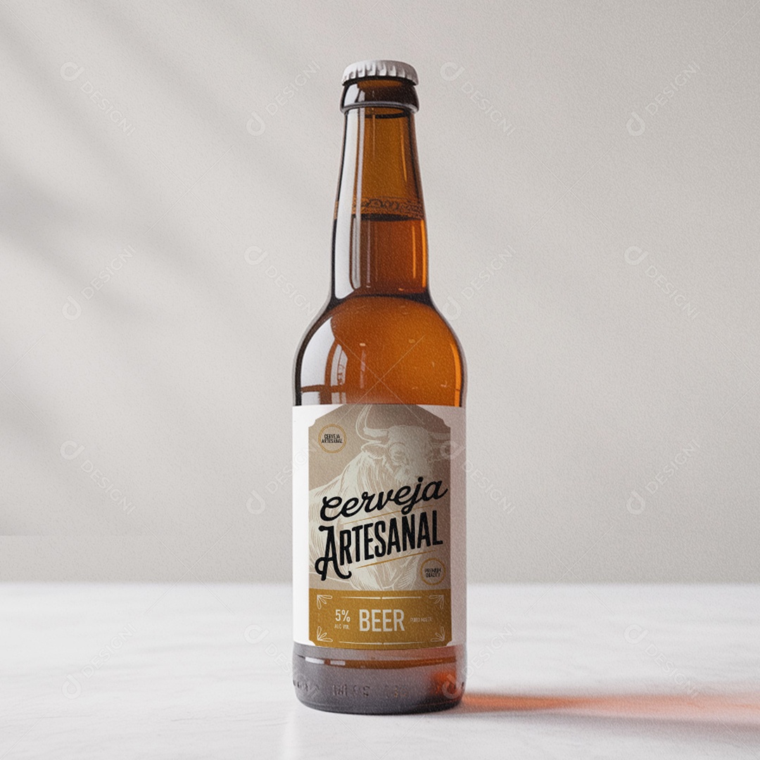 Rótulo de Cerveja Artesanal AI + EPS Editável