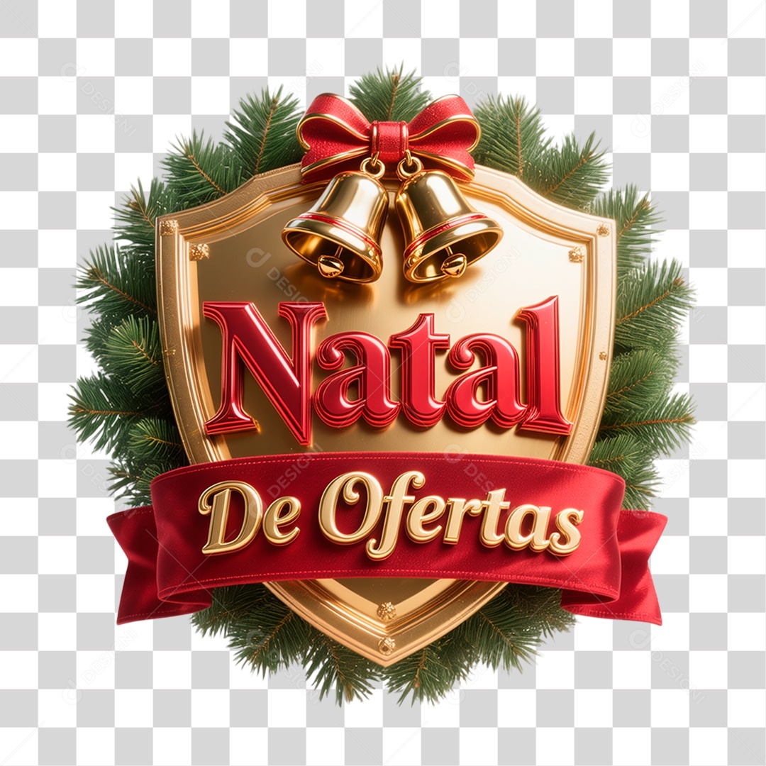 Selo 3D Natal de Ofertas PNG Transparente