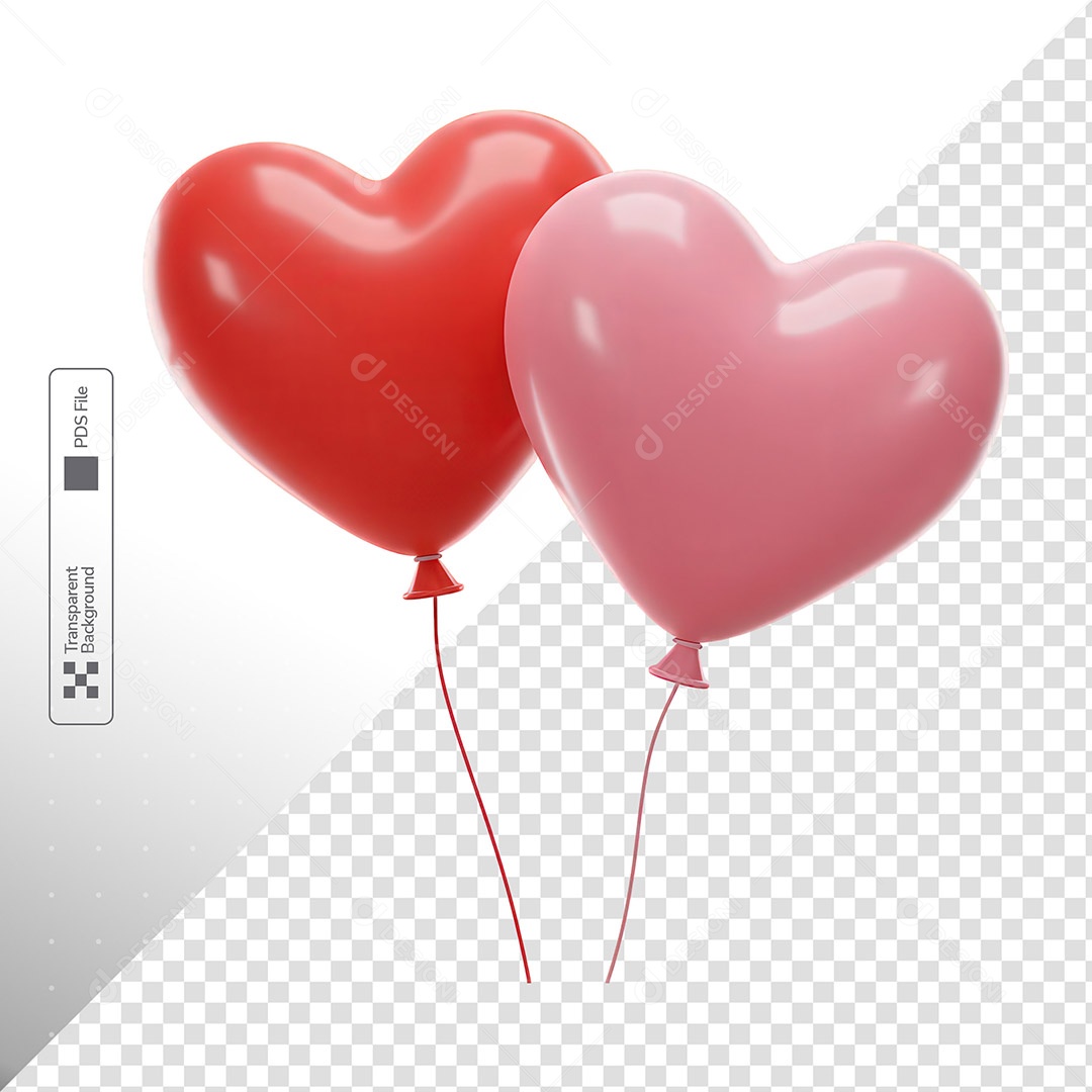 Balões Coração Vermelho Rosa Decoração Festa PSD