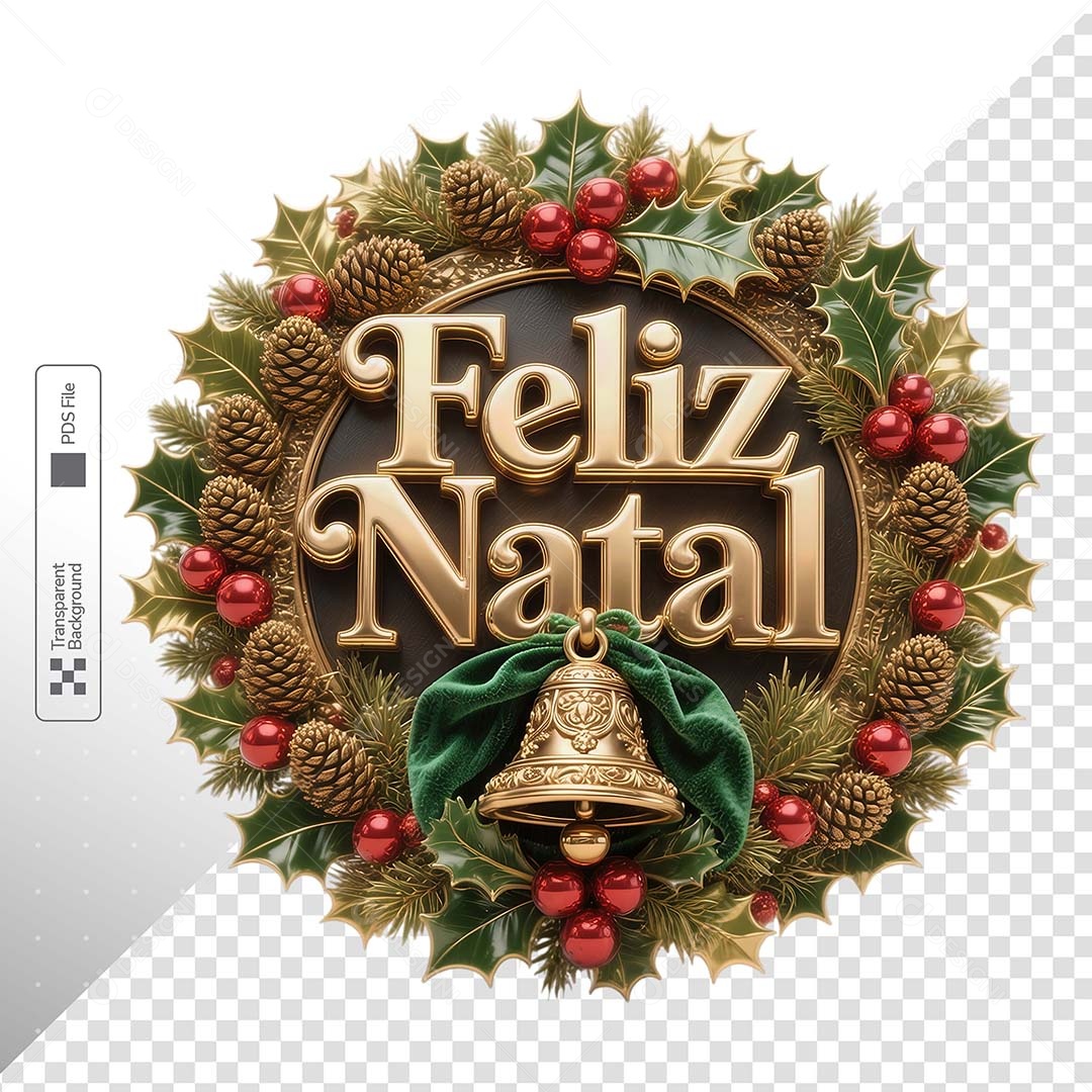 Guirlanda Natalina Verde Vermelho Sino Central Ornamentação Tradicional Festiva PSD