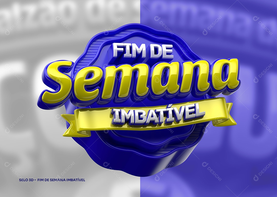Selo Fim de Semana Imbatível Azul e Amarelo PSD