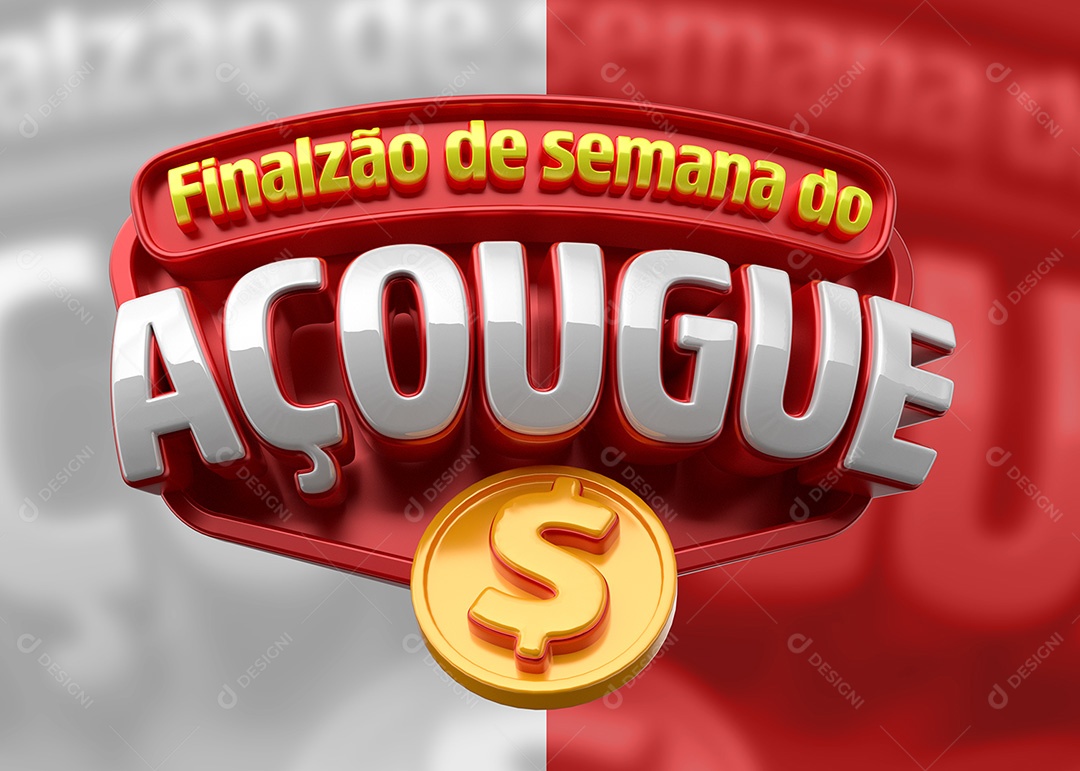 Selo Açougue Carne Oferta Especial Vermelho PSD