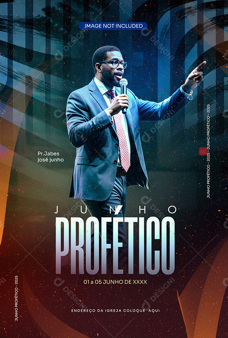 Social Media Junho Profético Arte para Evento da Igreja PSD Editável