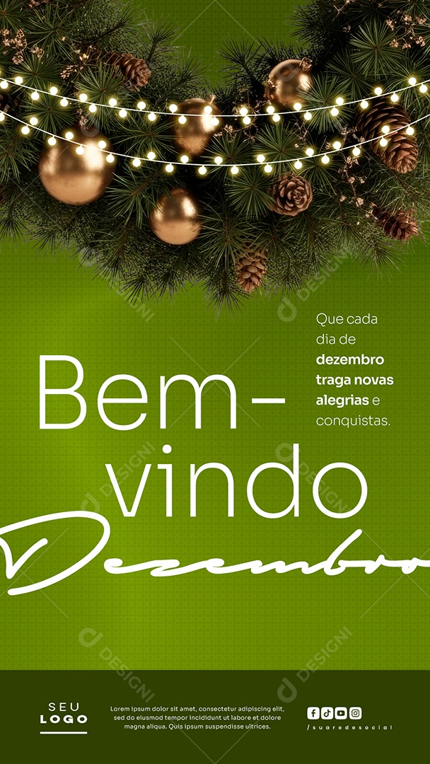 Story Bem Vindo Dezembro Que Cada Dia de Dezembro Traga Novas Alegrias Social Media PSD Editável