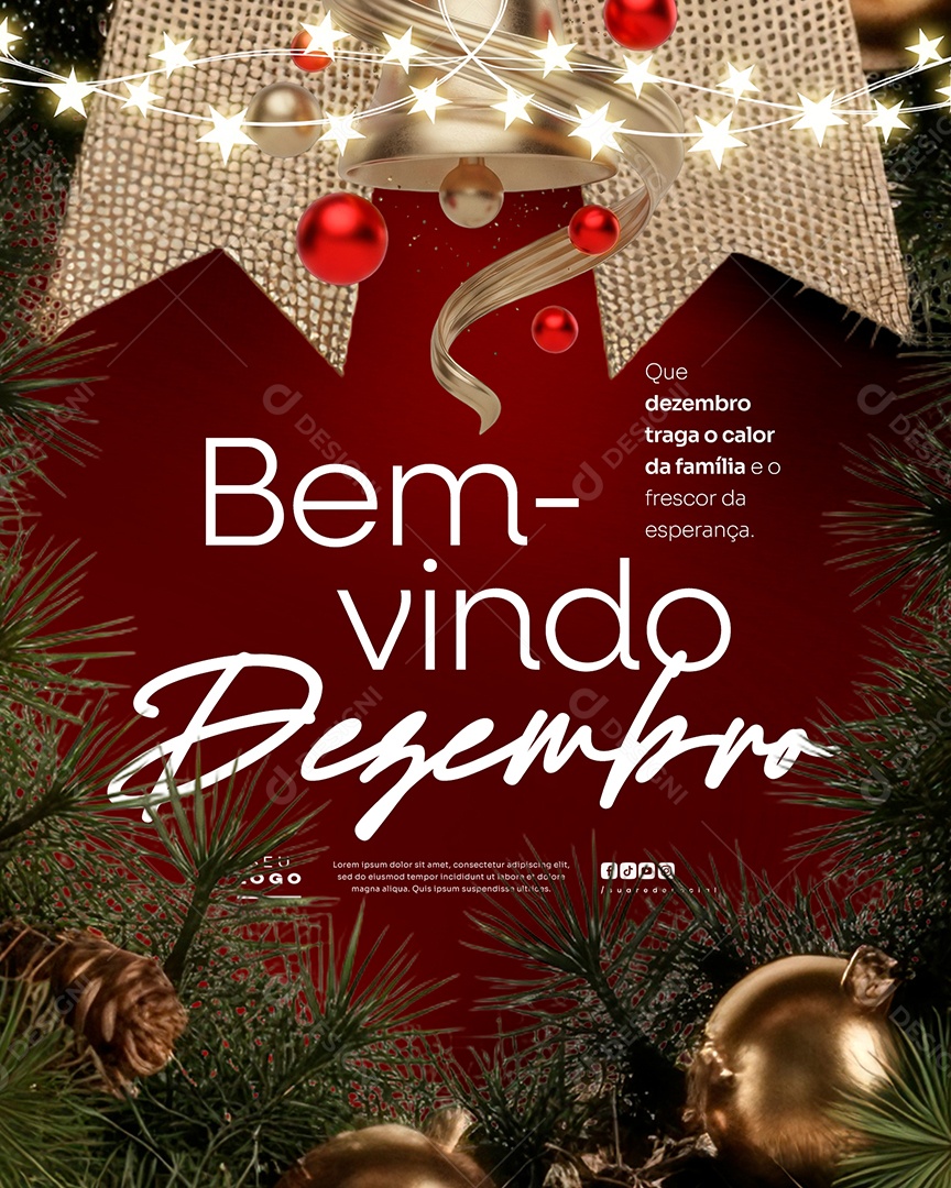 Bem Vindo Dezembro Que Dezembro Traga o Calor da Família Social Media PSD Editável