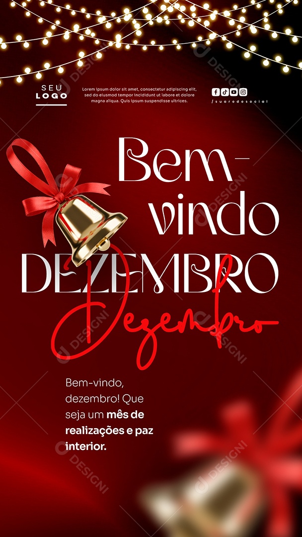 Story Bem Vindo Dezembro Que Seja um Mês de Realizações e Paz Interior Social Media PSD Editável