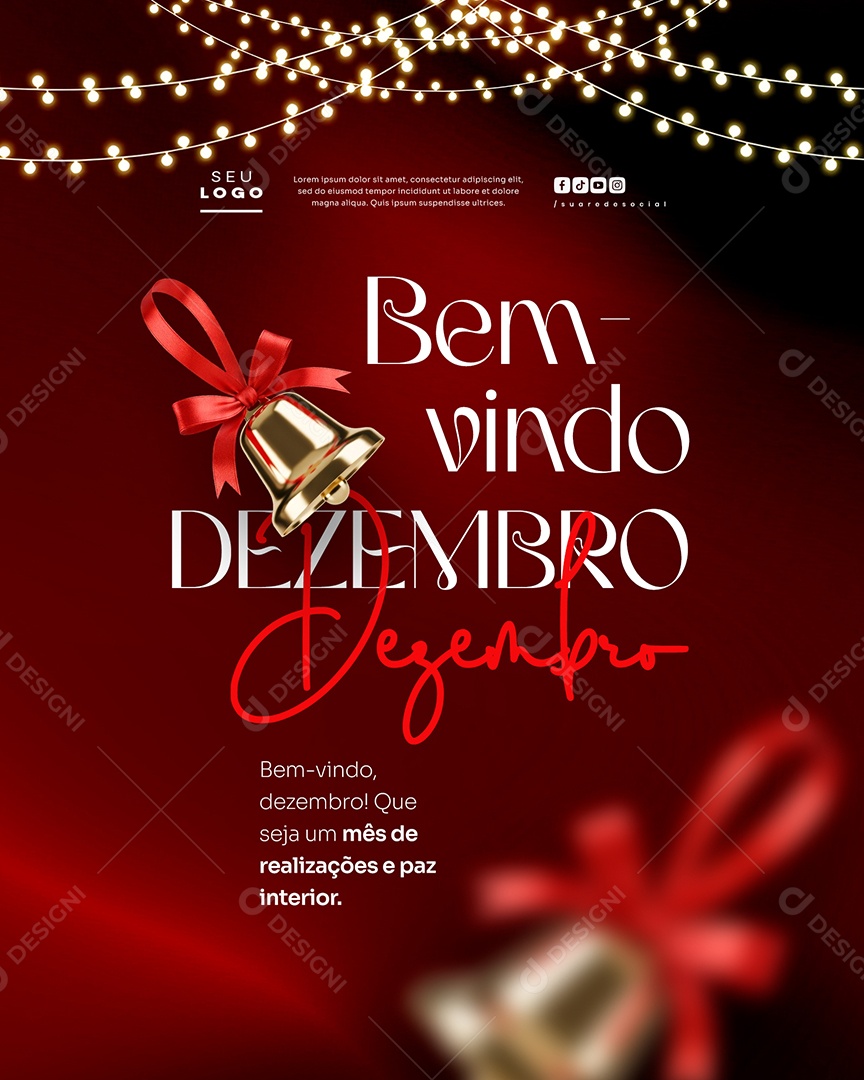 Bem Vindo Dezembro Que Seja um Mês de Realizações e Paz Interior Social Media PSD Editável
