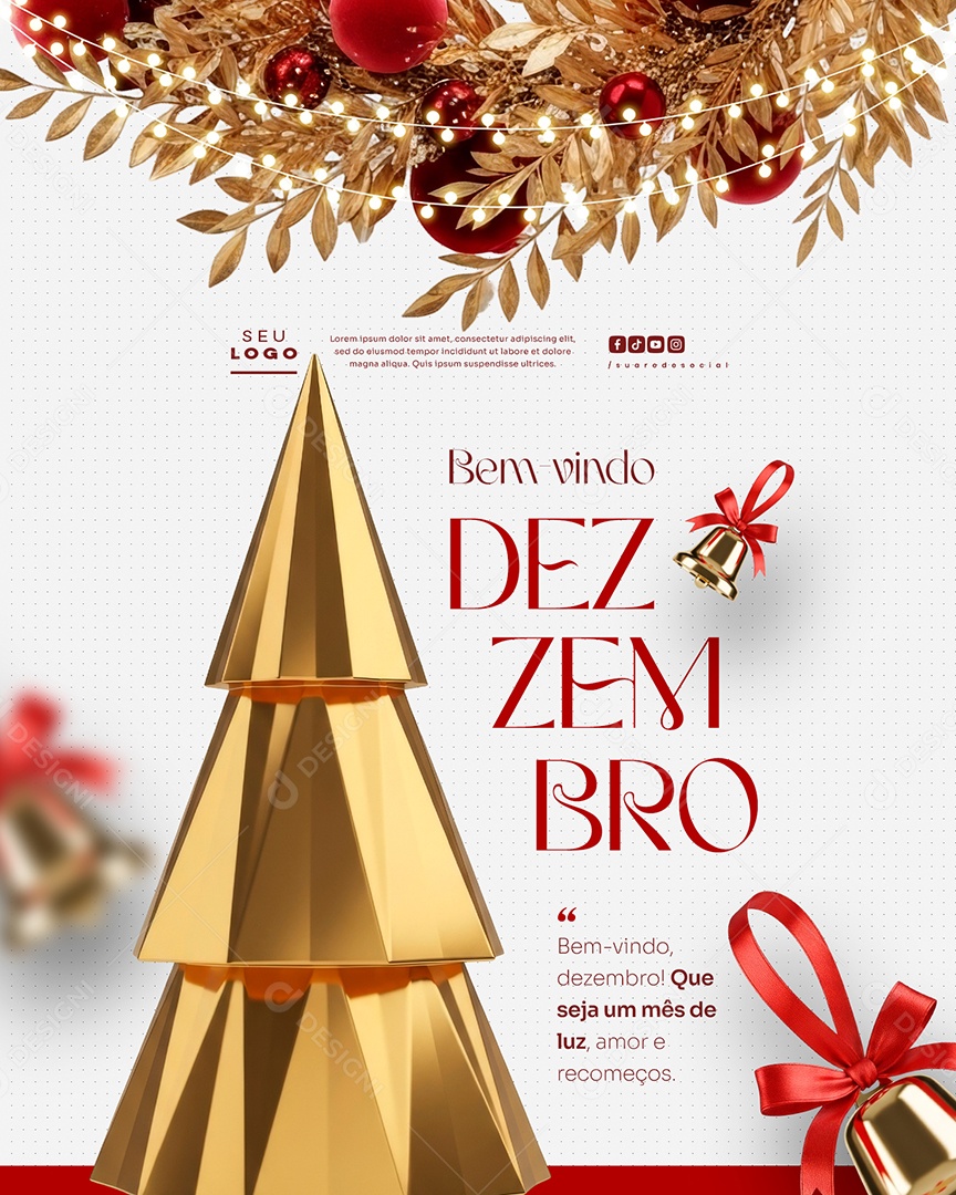 Bem Vindo Dezembro Social Media PSD Editável