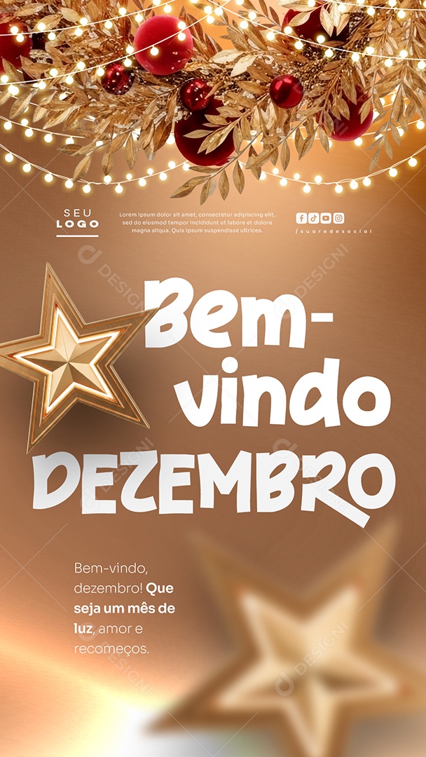 Story Bem Vindo Dezembro Que Seja Um Mês de Luz Social Media PSD Editável