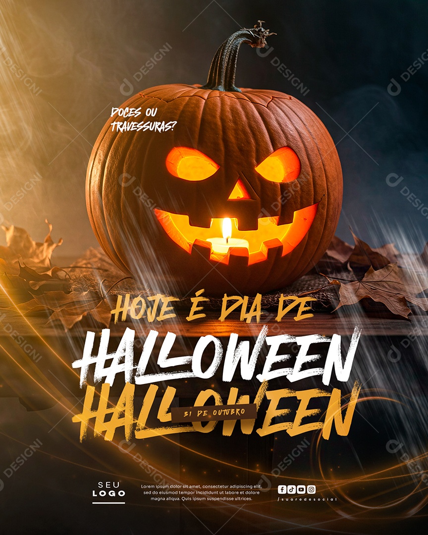 Dia de Halloween 31 de Outubro Social Media PSD Editável