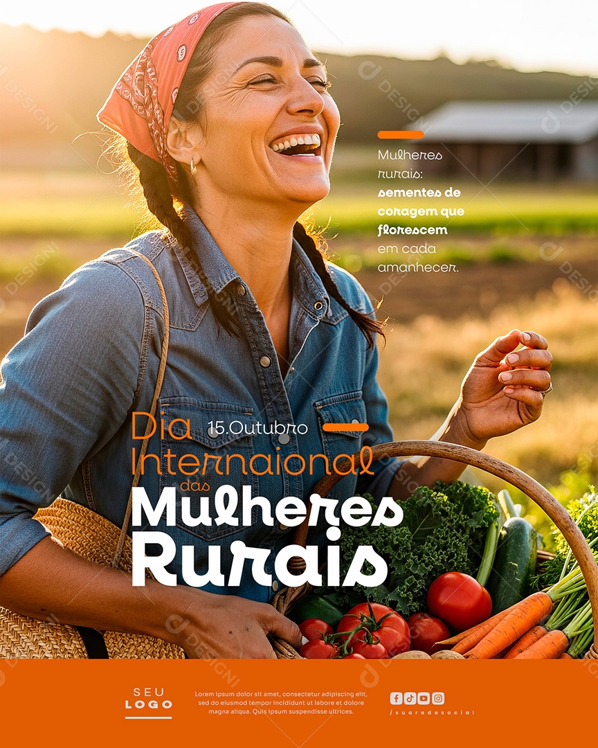 Dia Internacional das Mulheres Rurais 15 de Outubro Social Media PSD Editável